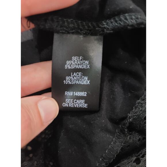 Torrid size 5x super soft knits black blouse with lace off the shoulder and trim - Picture 4 of 8